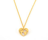 World Heart Necklace Gold
